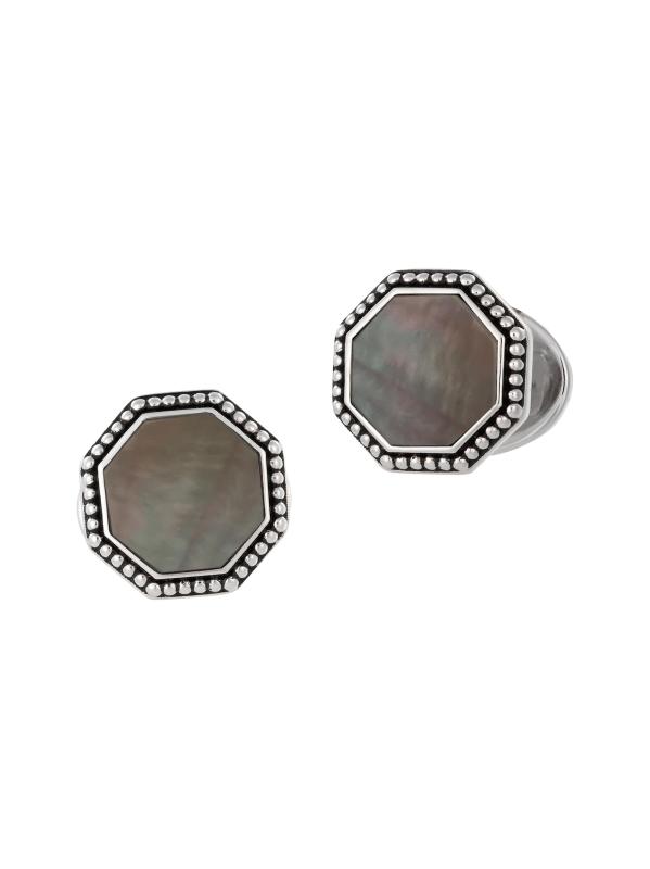 Octagon Mother-Of-Pearl Stainless Steel Cufflinks