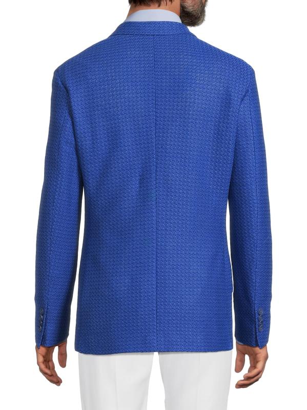 #4: جاكيت من القطن المنقوش - أزرق عالي