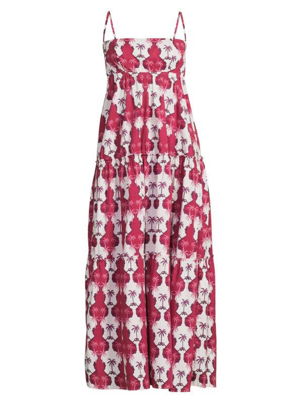 Printed Stretch-Cotton Maxi Dress