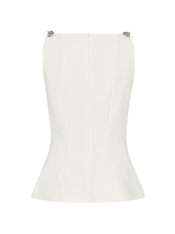 بلوزة كايدي بدون أكمام بفيونكة كريستالية روبي