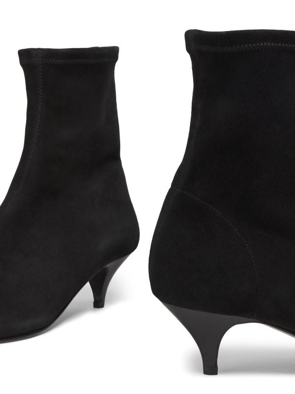 #5: حذاء أوفيليا من الجلد المدبوغ بكعب صغير - جلد سويدي أسود