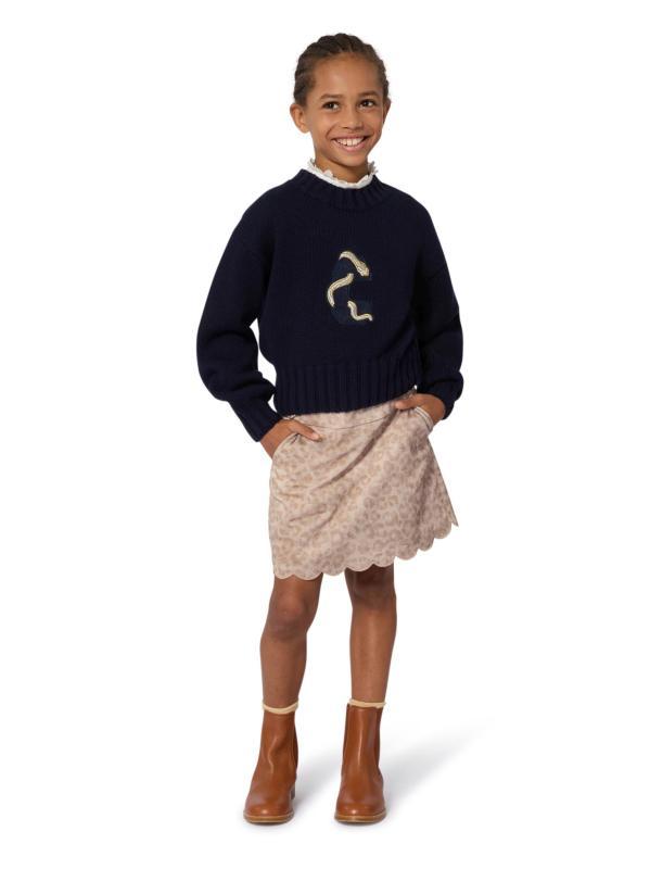 #3: تنورة بنقشة جلد الفهد للفتيات الصغيرات والفتيات - حجر