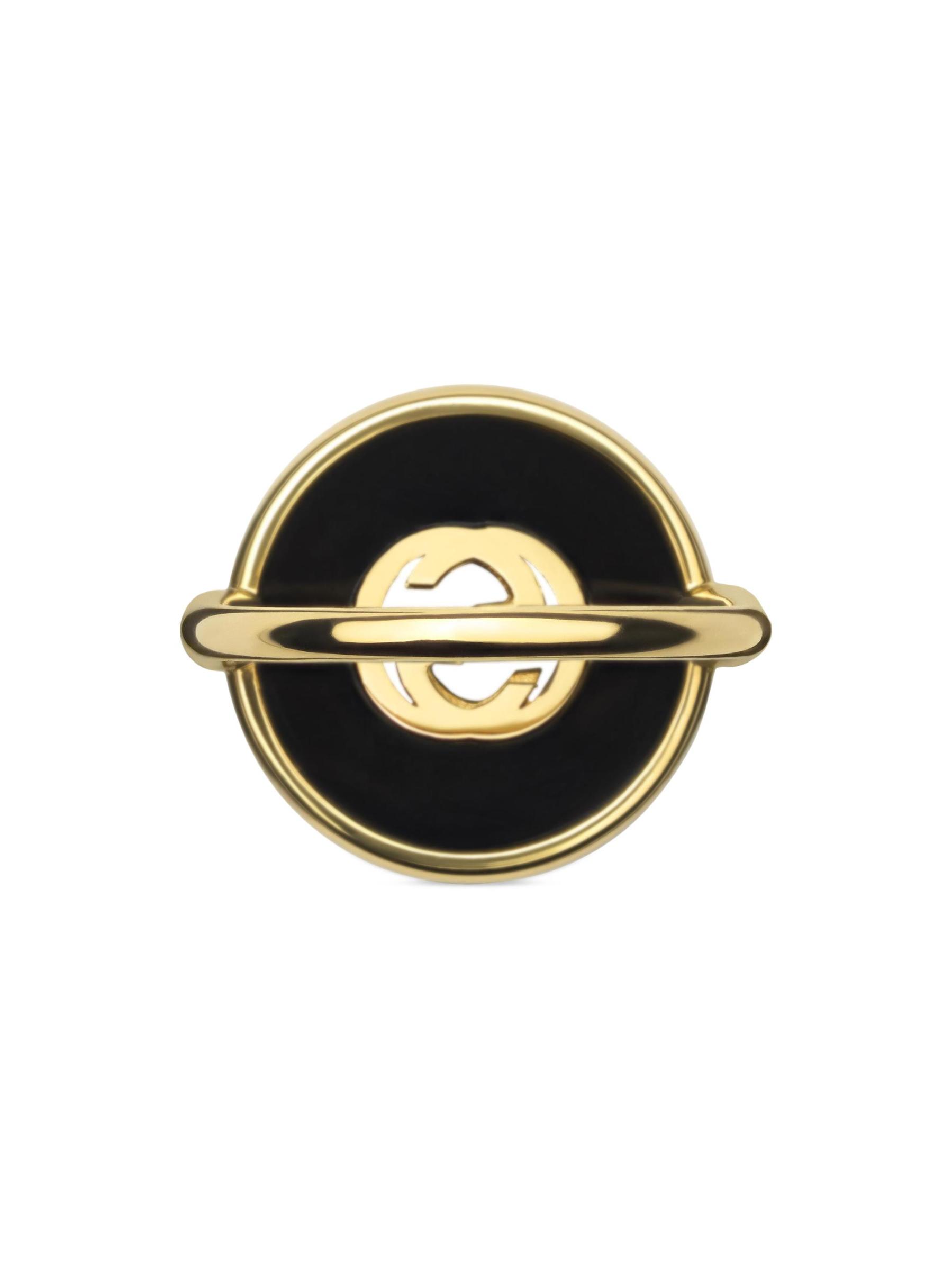 Gucci - インターロッキングG 18Kイエローゴールド、ブラック