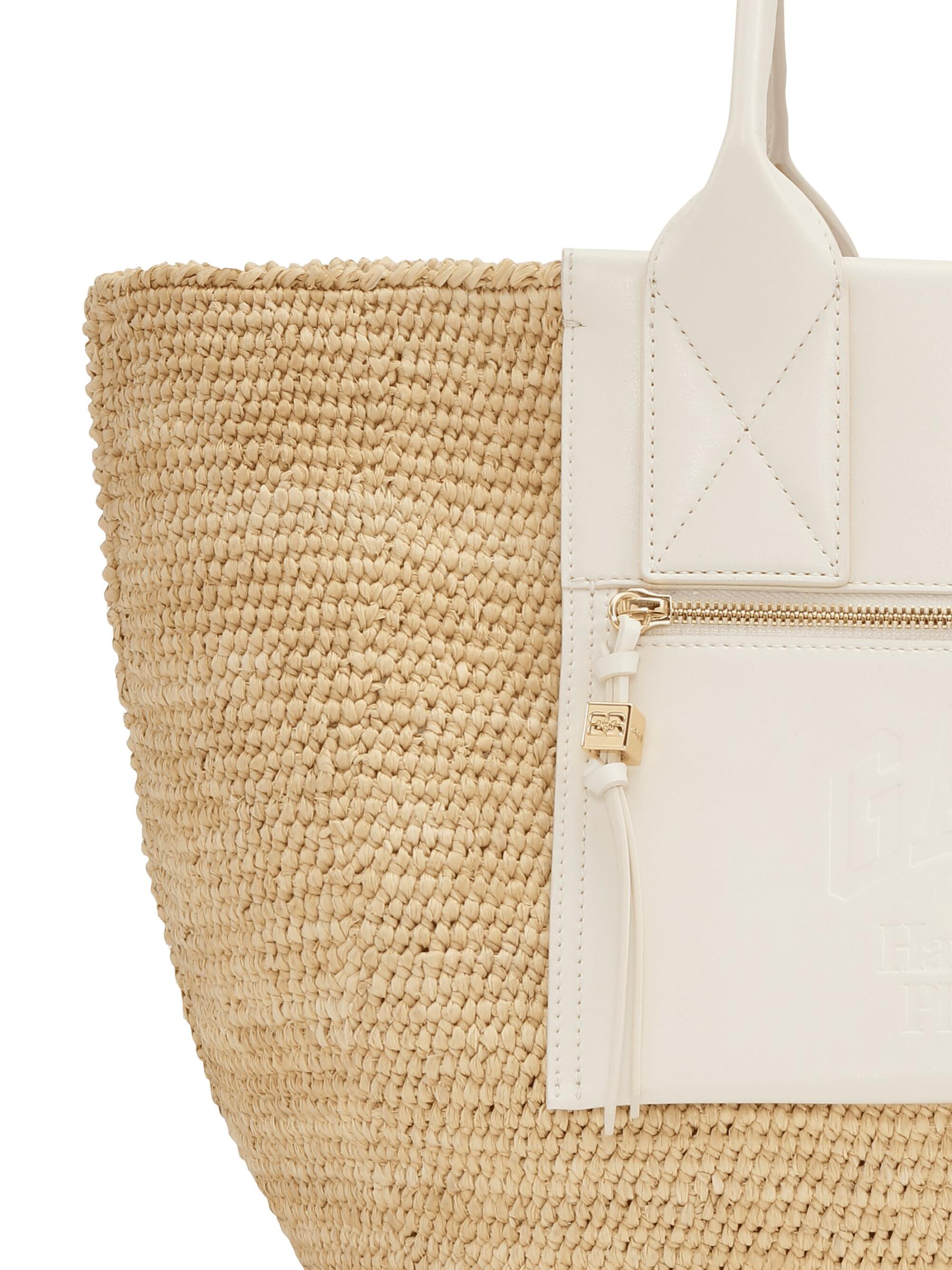 トートバッグ Easy Medium Shopper Bag - Ganni - Raffia - White Shop GANNI - Medium Easy Shopper Raffia Tote Bag | Saks