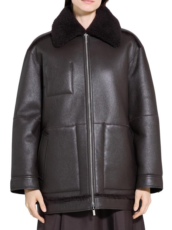 Shop Theory Cocoon Reversible Shearling Coat Saks Fifth Avenue