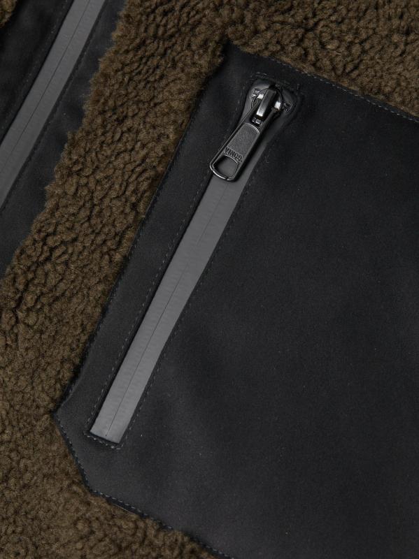 #5: جاكيت فوكس-شيربا بسحّاب - DARK LEAF