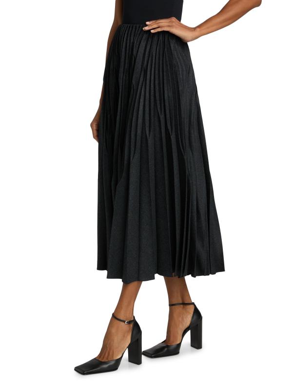 #3: تنورة متوسطة الطول من الصوف بطيات - أنثراسايت