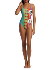 [ LOEWE★ Anagram] 2024ss★striped swimsuit★国内直営店買付 Loewe Paula'S Ibiza Anagram Striped Swimsuit in Brown | Lyst