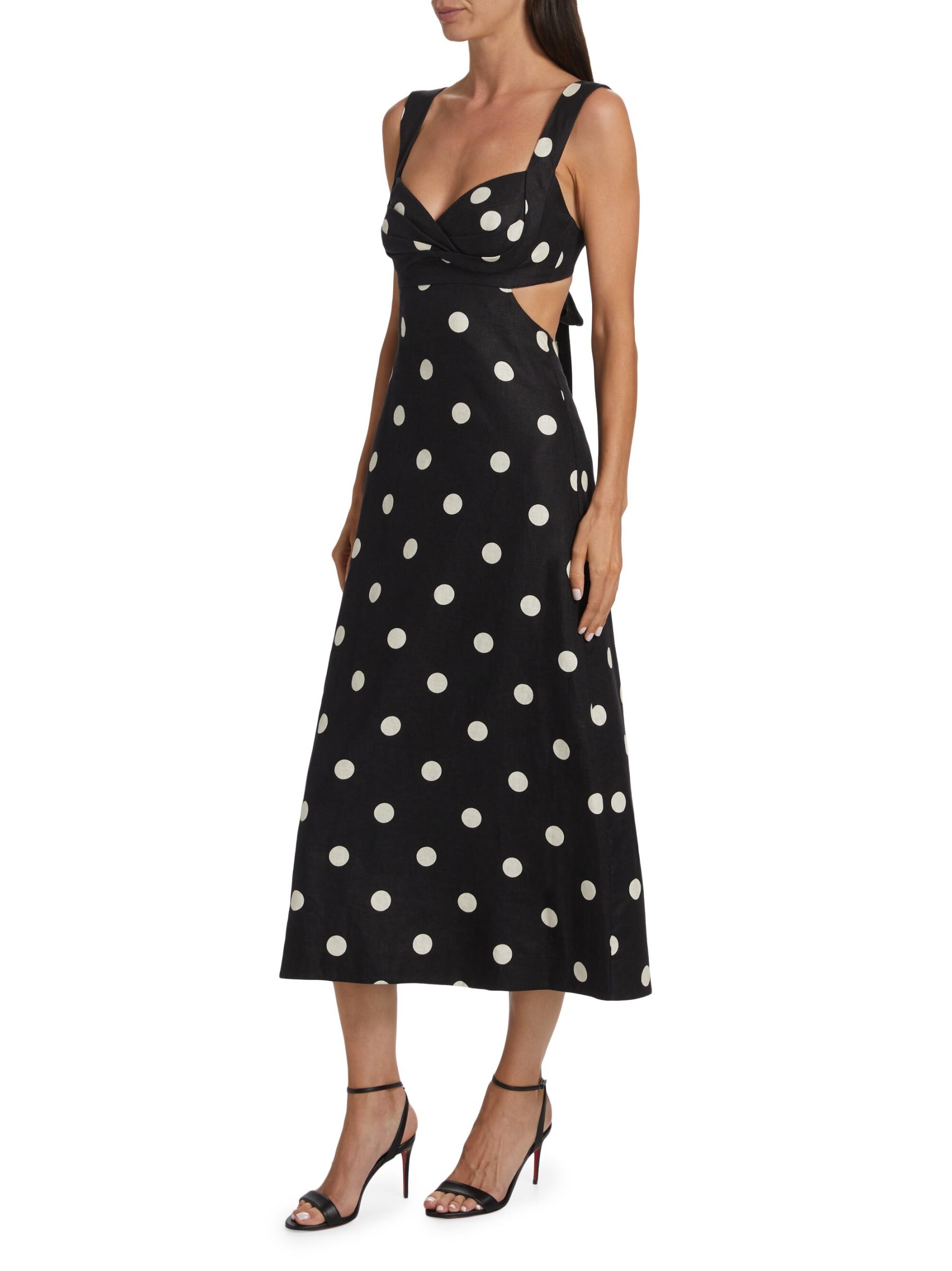 Shop Zimmermann - Crush Polka Dot Midi-Dress | Saks Fifth