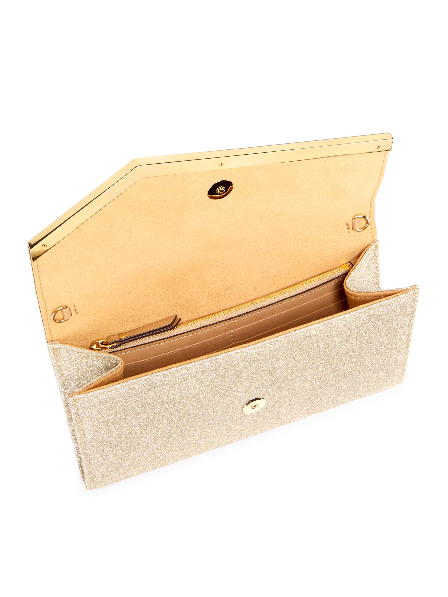 Shop Jimmy Choo - Emmie Dusty Glitter Clutch | Saks Fifth