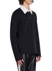 Tシャツ・カットソー Courreges Black viscose blend polo shirt Courreges Fitted Black Viscose Blend Polo Shirt (Courreges/T