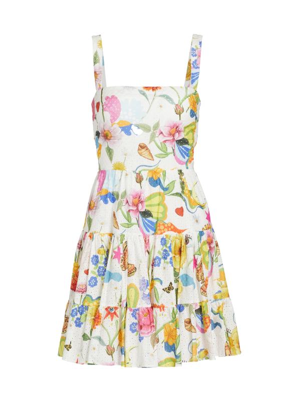 فستان قصير من القطن فريدي فلورال آيليت