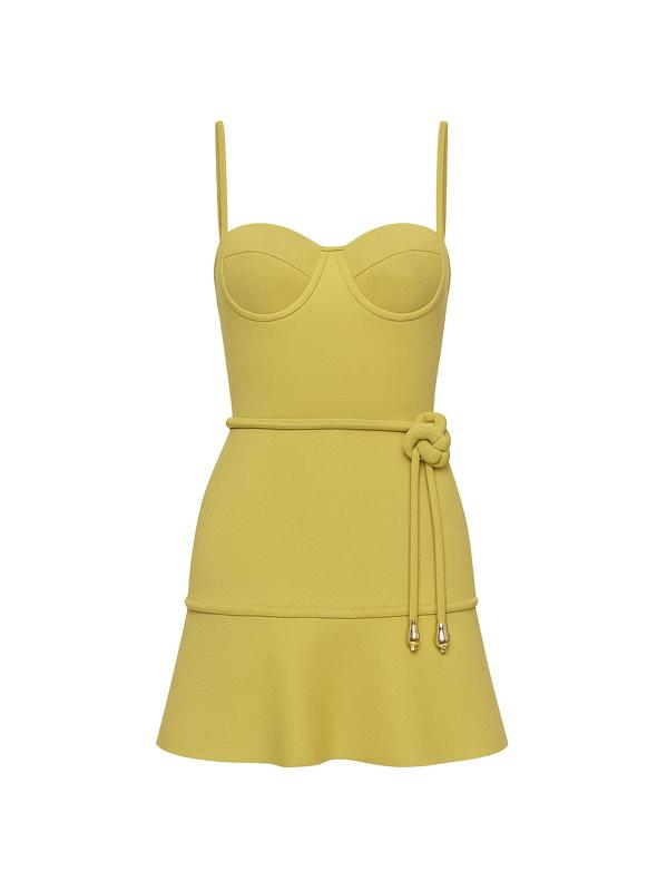 فستان قصير على شكل حرف A بدون أكمام من Jade Knit