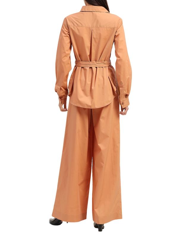 #4: قميص بأربطة على الخصر مكسو بألواح قطنية - برتقالي فاتح