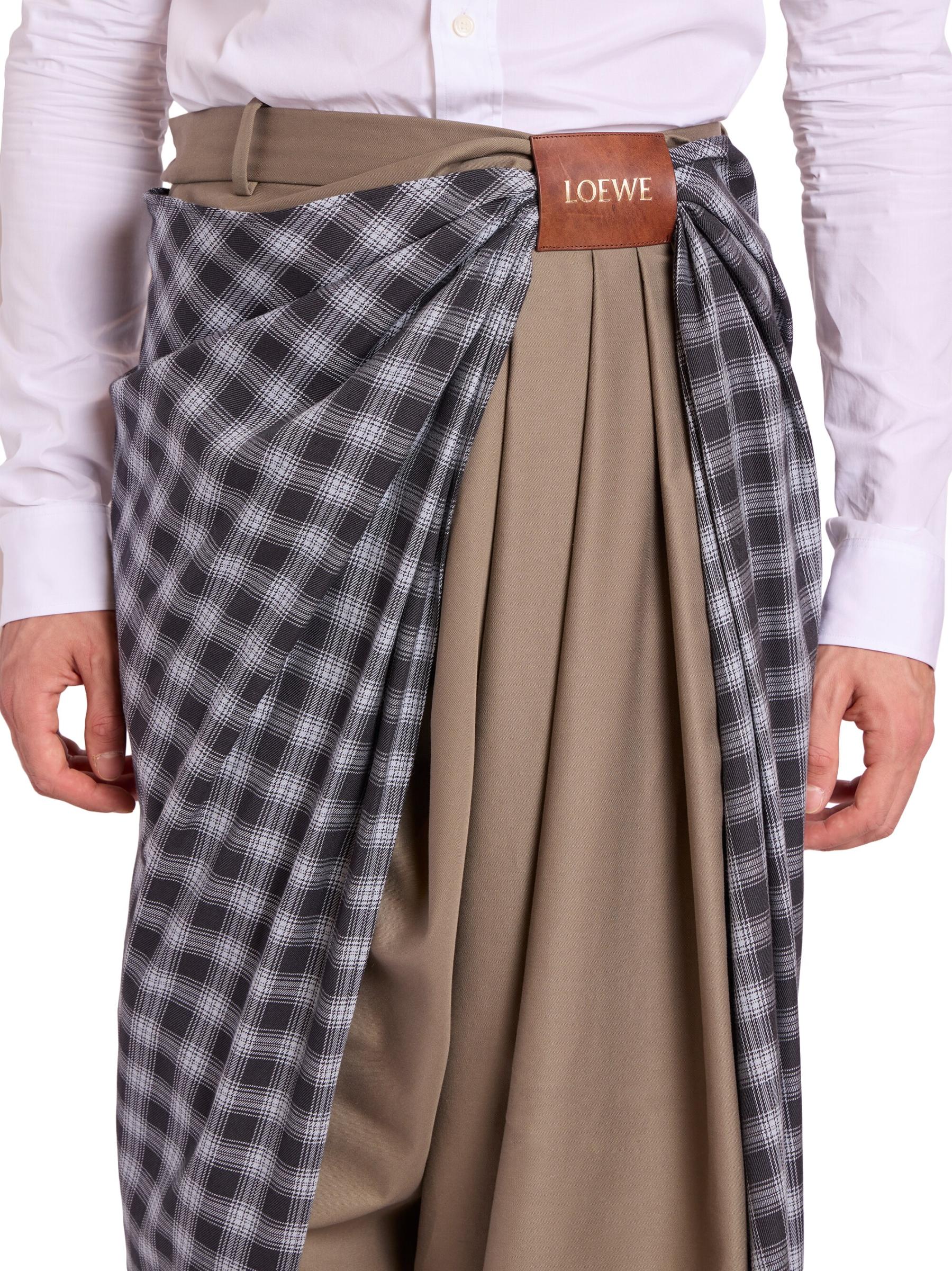 Cotton-Blend Draped Wide-Leg Pants