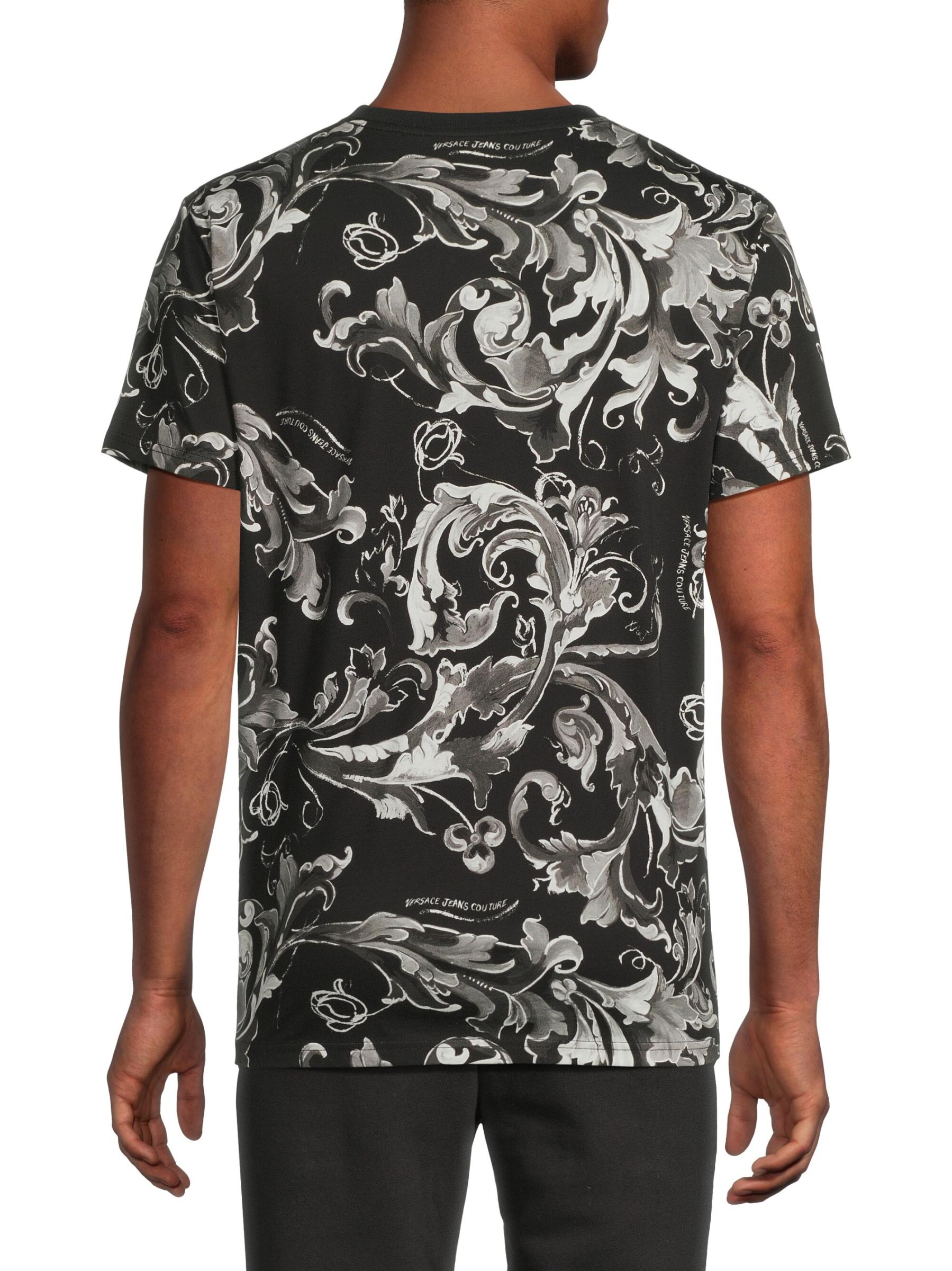 Versace【関税送料込＆SALE】Barocco ストレッチコットンTシャツ Versace Barocco Cotton T-shirt | Black | FARFETCH