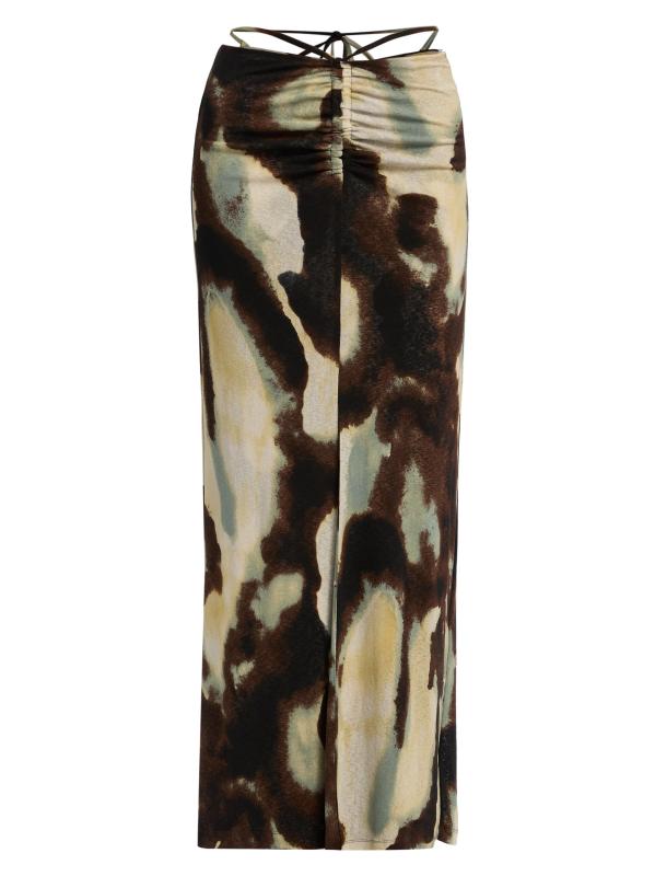 Grow Cheyen Watercolor Mesh Jersey Maxi Skirt