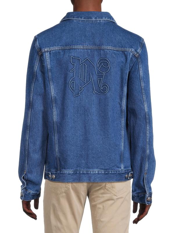 #4: جاكيت دينيم بشعار الماركة - أزرق فاتح