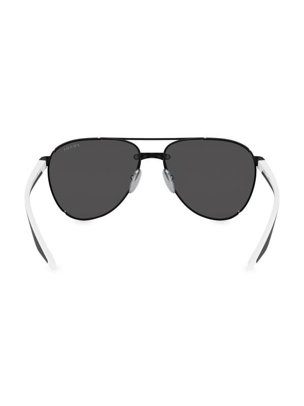 #4: نظارة شمسية أفياتور مقاس 61 ملم - أسود غير لامع رمادي داكن