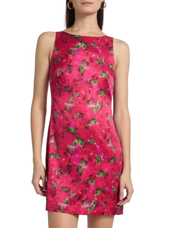 #2: فستان ألبا القصير من مزيج الحرير الزهري - برعم أرجواني