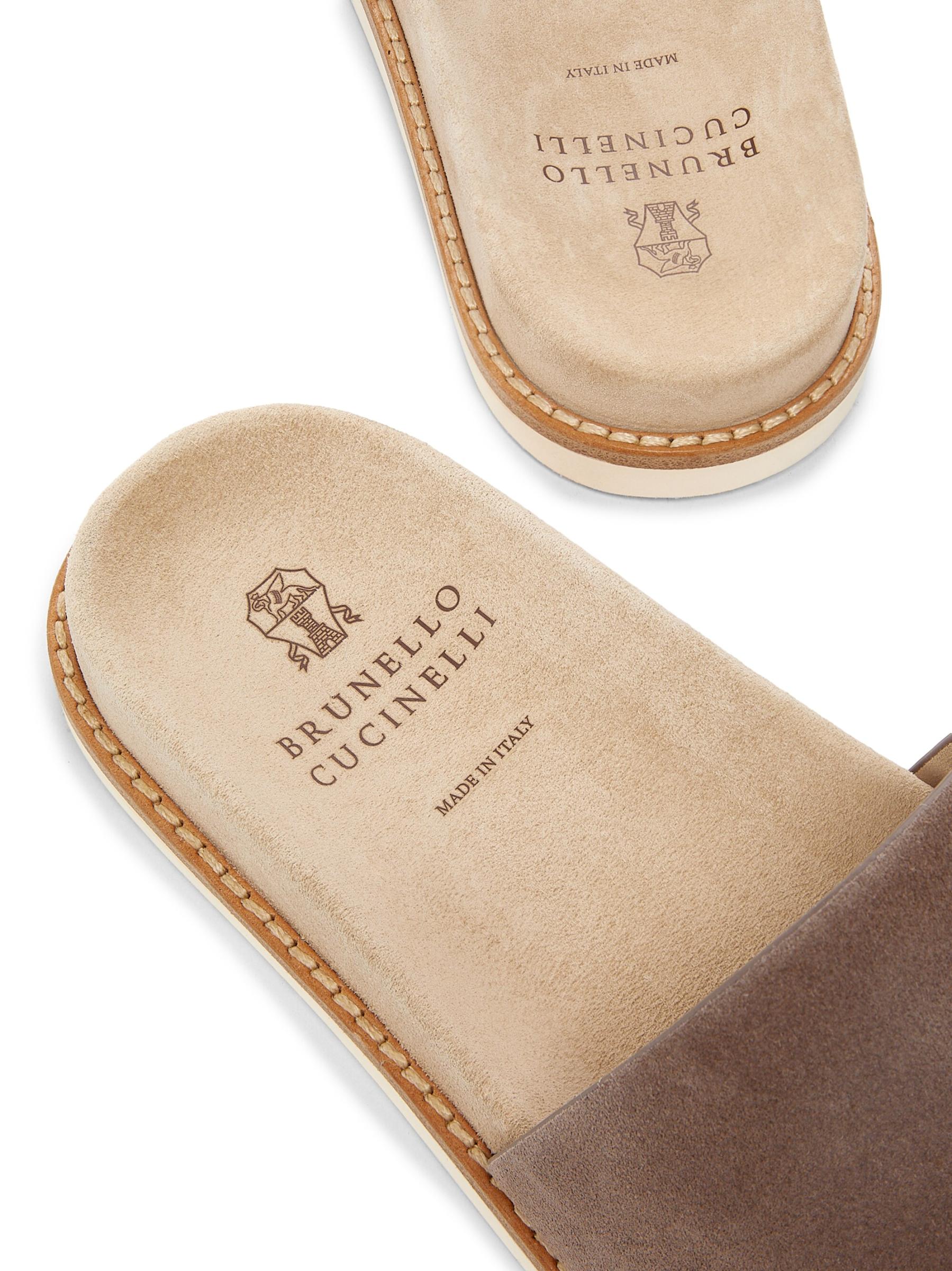 Brunello Cucinelli - スエードスライドサンダル をオンライン