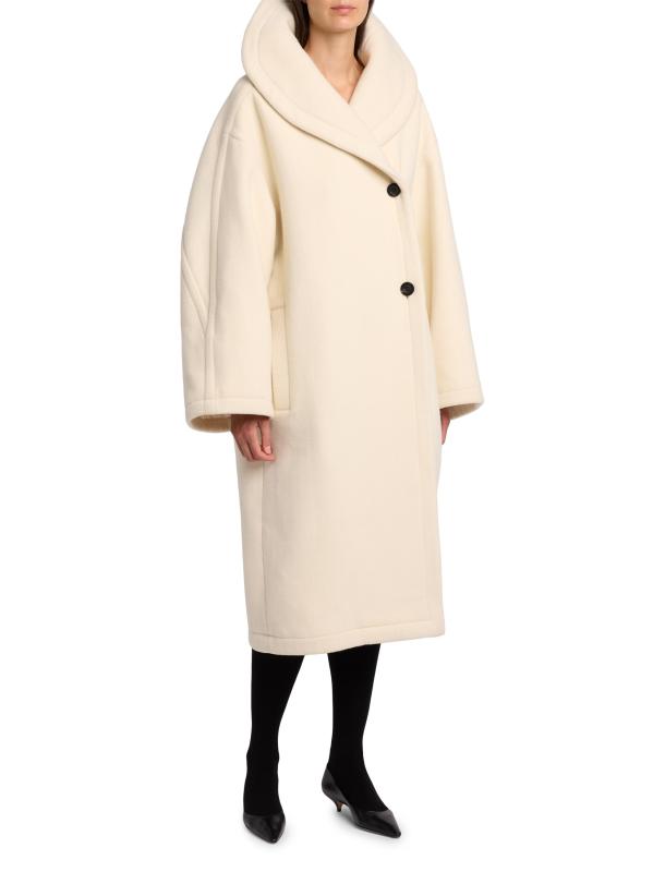 #2: معطف ريجينو من الصوف غير المتماثل - عاجيي