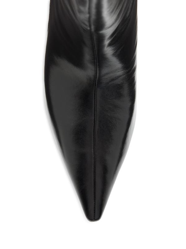 #5: حذاء Mott 50 ملم من الجلد لمنتصف الساق - أسود