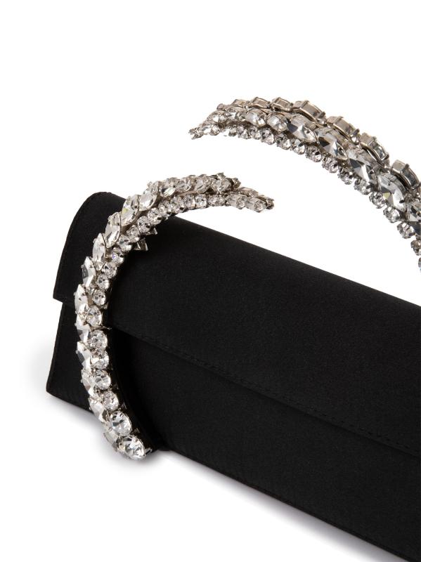 #4: حقيبة كارما من الساتان بمقبض مزخرف - أسود