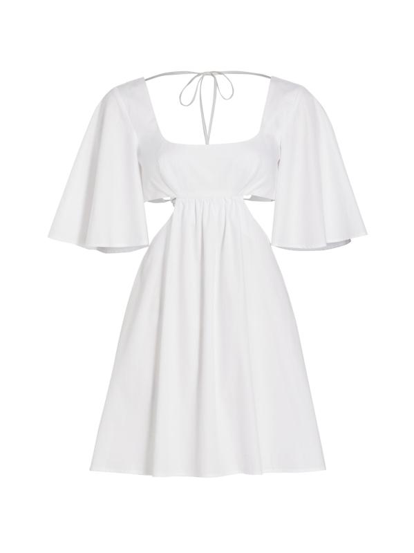 فستان قصير بفتحات قطنية