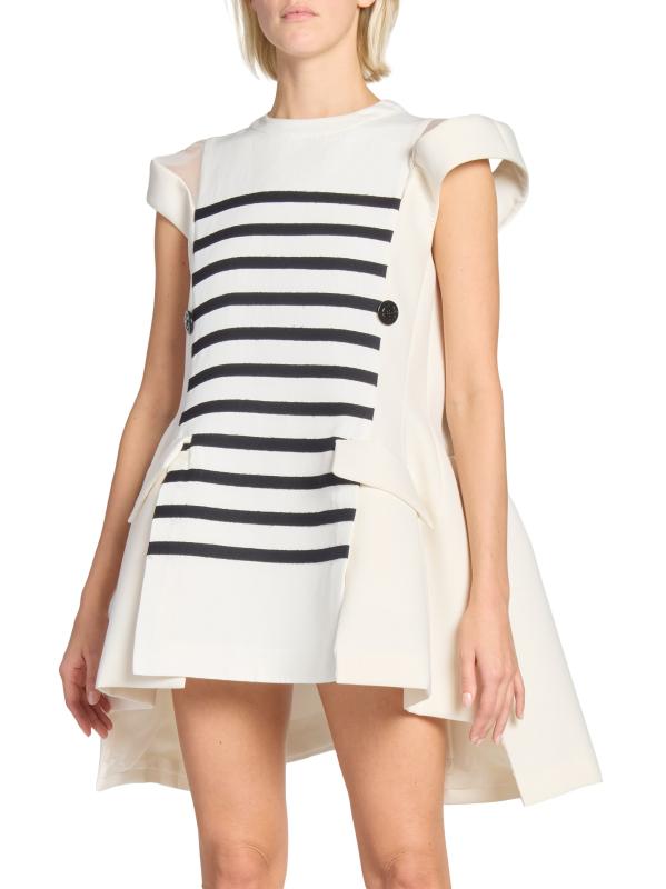 話題の【Sacai】Cotton minidress sacai: Blue Cotton Poplin Minidress | SSENSE
