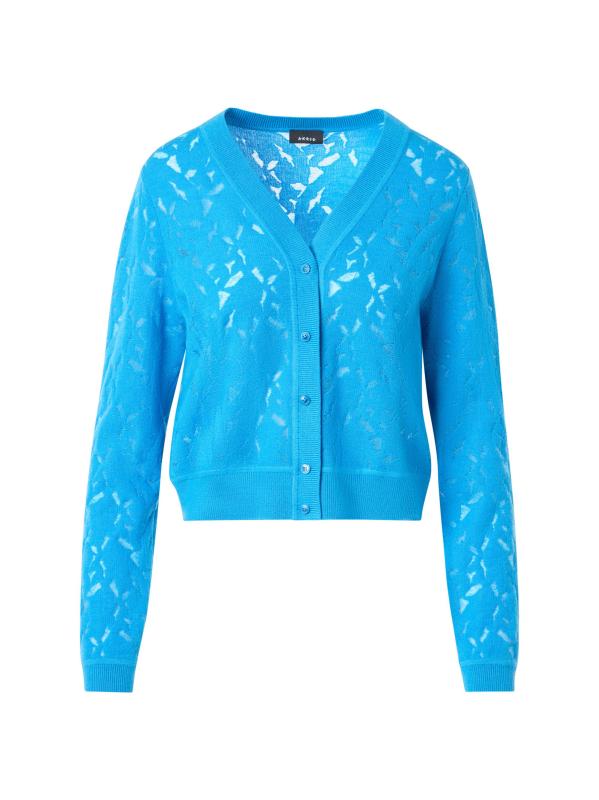 كارديغان وايت كابس من مزيج الصوف والحرير