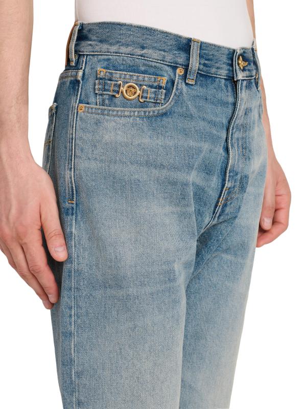 #5: بنطال جينز ميدوسا بتصميم مستقيم - أزرق متوسط