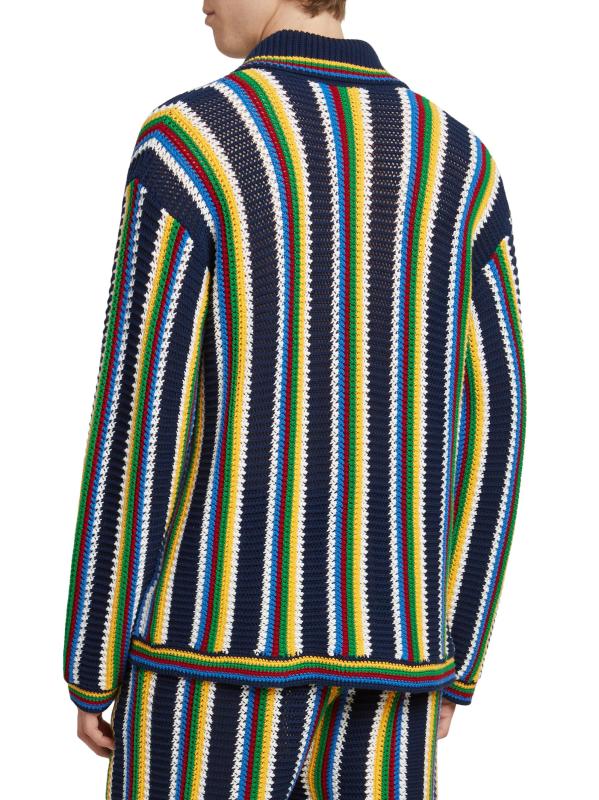 #4: بلوزة مخططة بأكمام طويلة من مزيج القطن والكروشيه - القوات البحرية