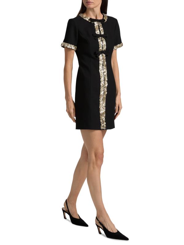 #7: فستان قصير مزين بفيونكة من Maelle - أسود