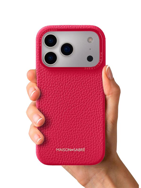 #5: غطاء هاتف جلدي (آيفون 17 برو) - فوشيا شيبويا