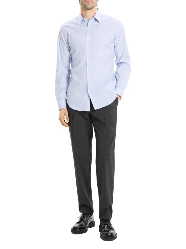 #6: قميص سيلفان من مزيج القطن المقلم - ريشة متعددة