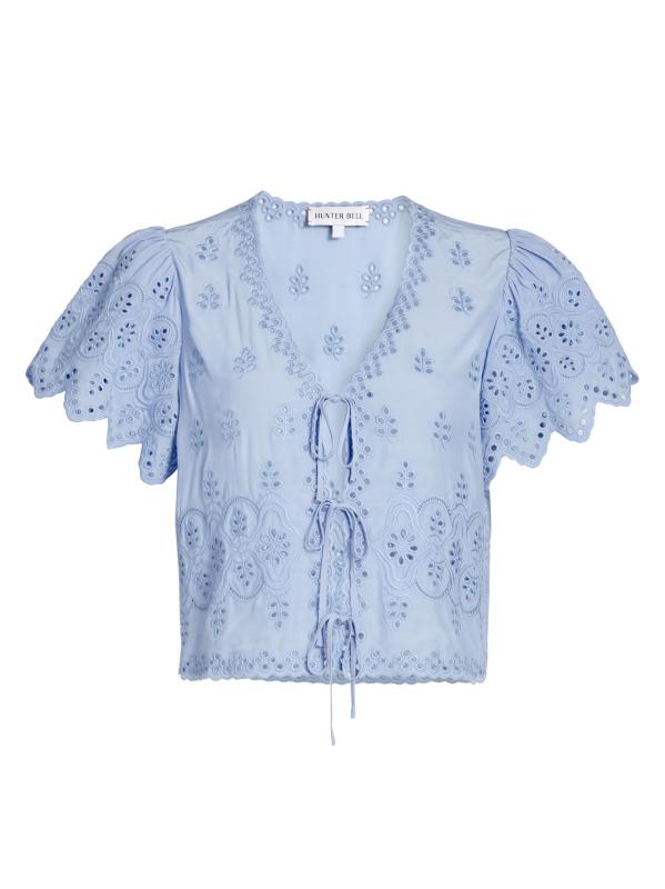 بلوزة باردو آيليت بأكمام قصيرة