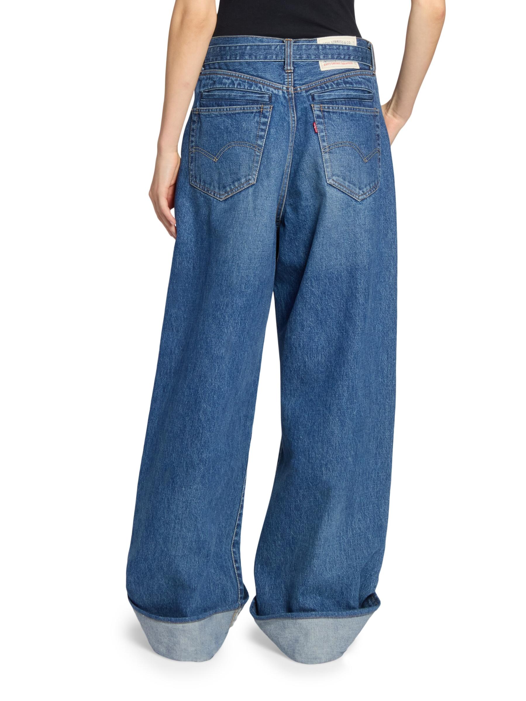Shop Sacai - Levi's x Sacai Oversized Cuffed Jeans | Saks