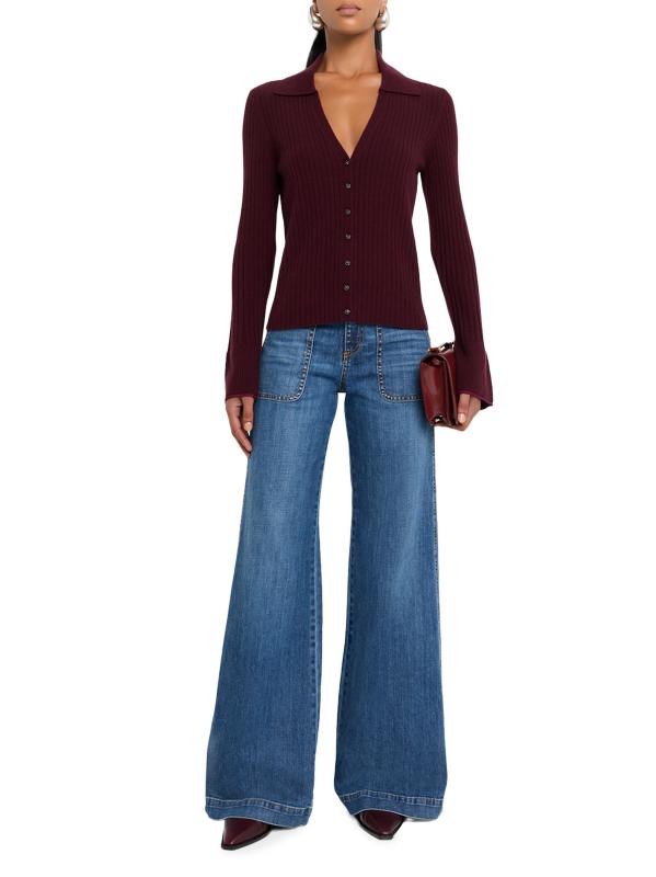 #5: كارديجان كاثي من الكشمير المحبوك - أرجواني داكن