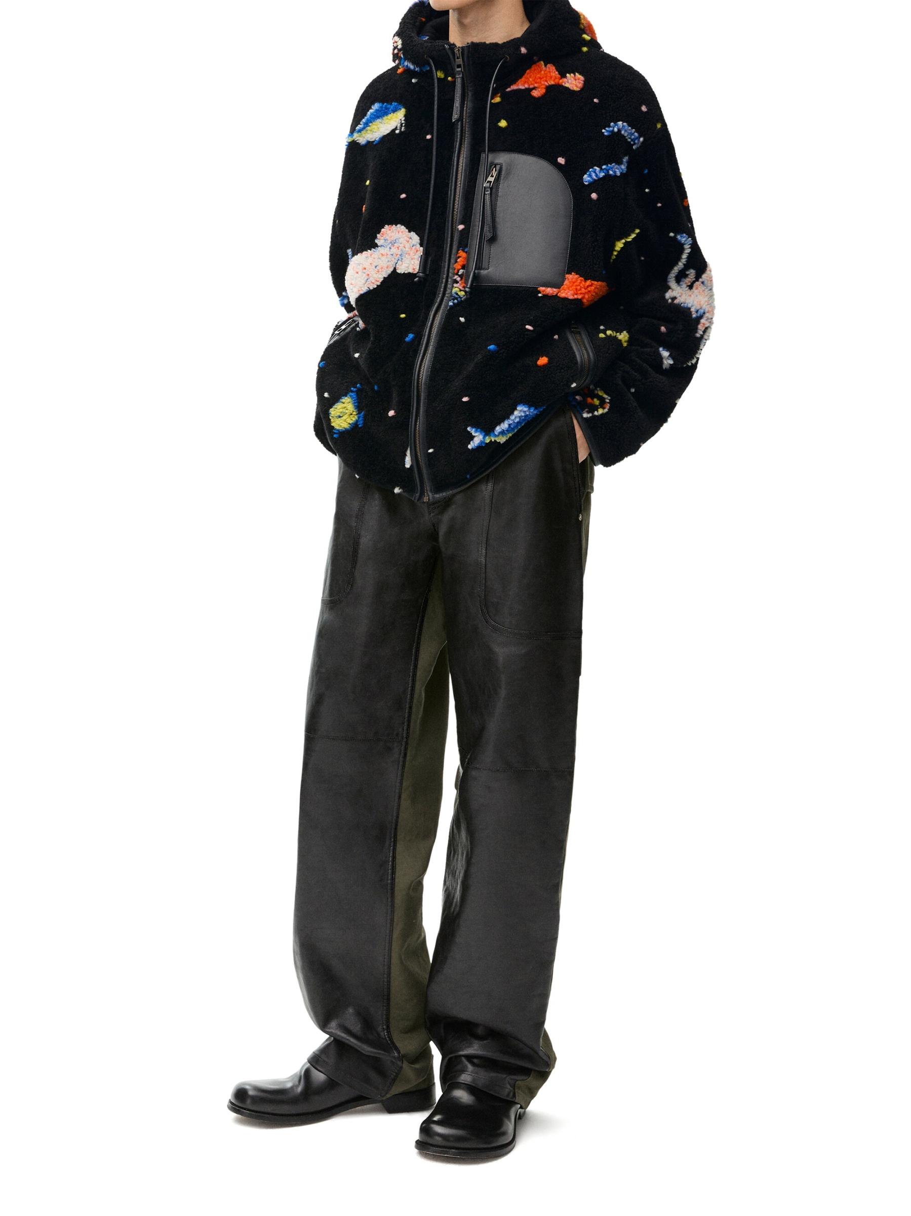 24AW new/LOEWE x Suna Fujitaフリースジャケット Hoodie Black 24AW new/LOEWE x Suna Fujitaフリースジャケット Hoodie Black