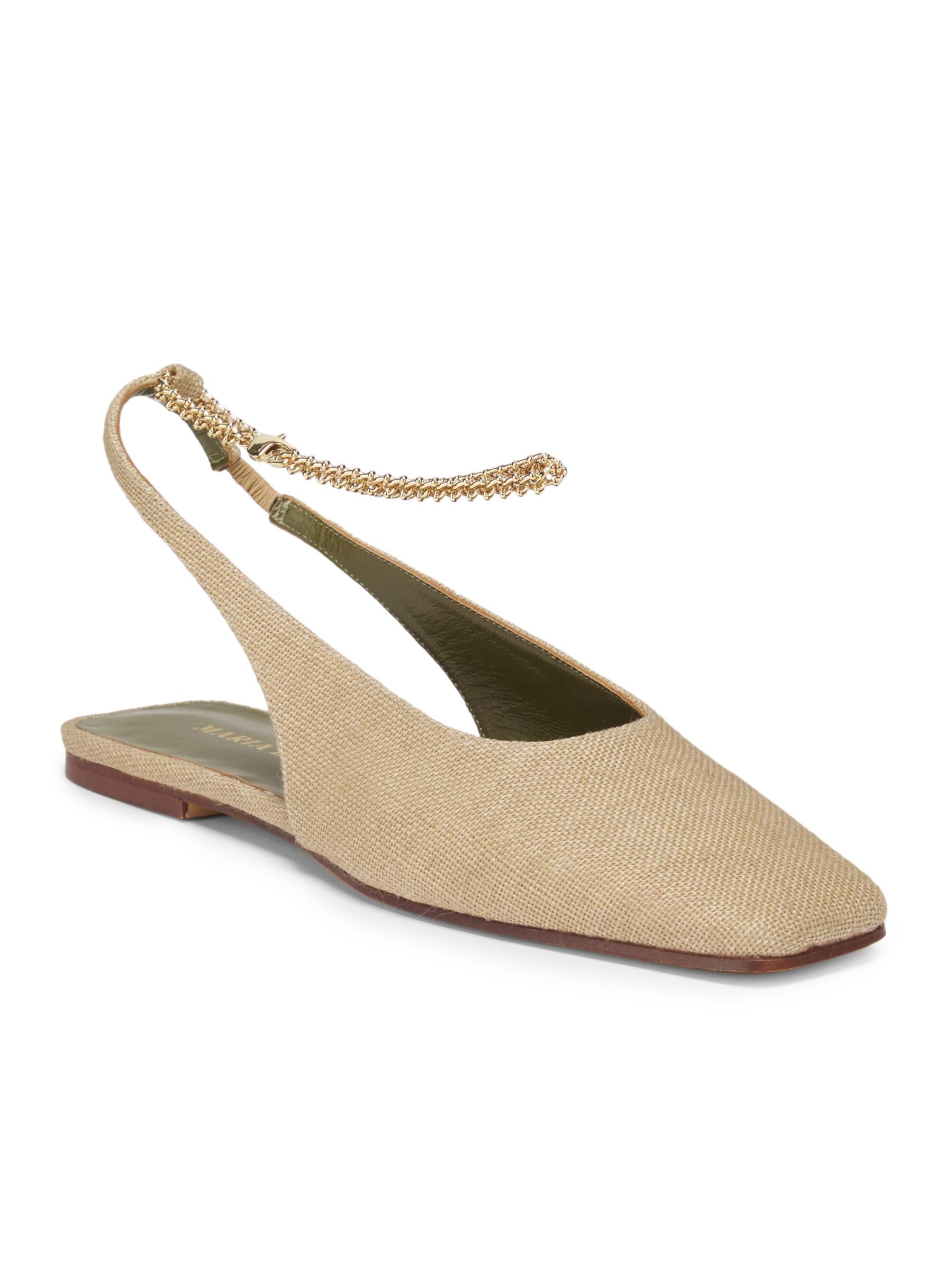 シューズ・サンダルその他 MARIA LUCA Ivory Augusta slingback Shop Maria Luca - Augusta Fabric Slingback Flats | Saks