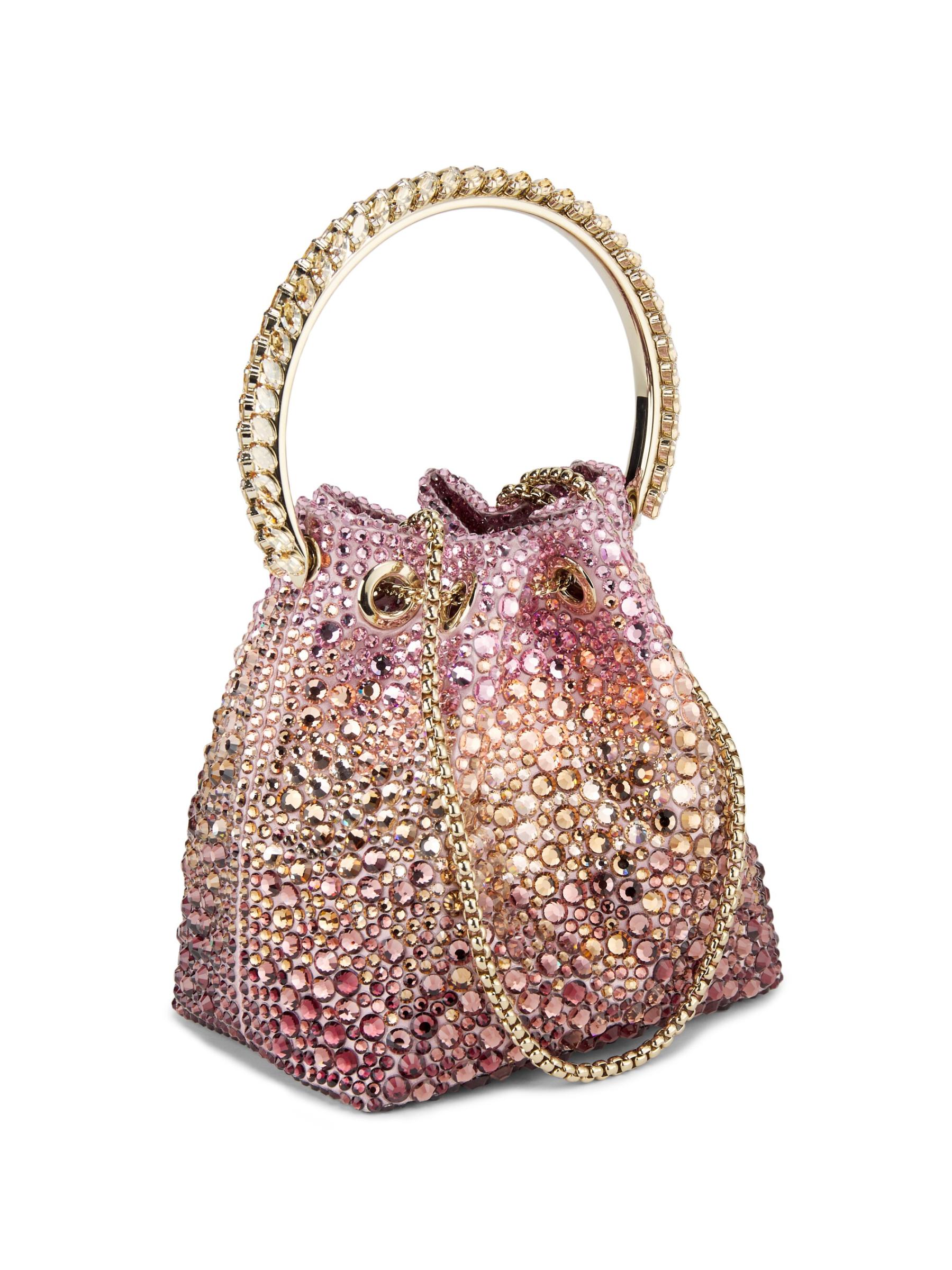 Shop Jimmy Choo - Bon Bon Crystal-Embellished Bucket Bag