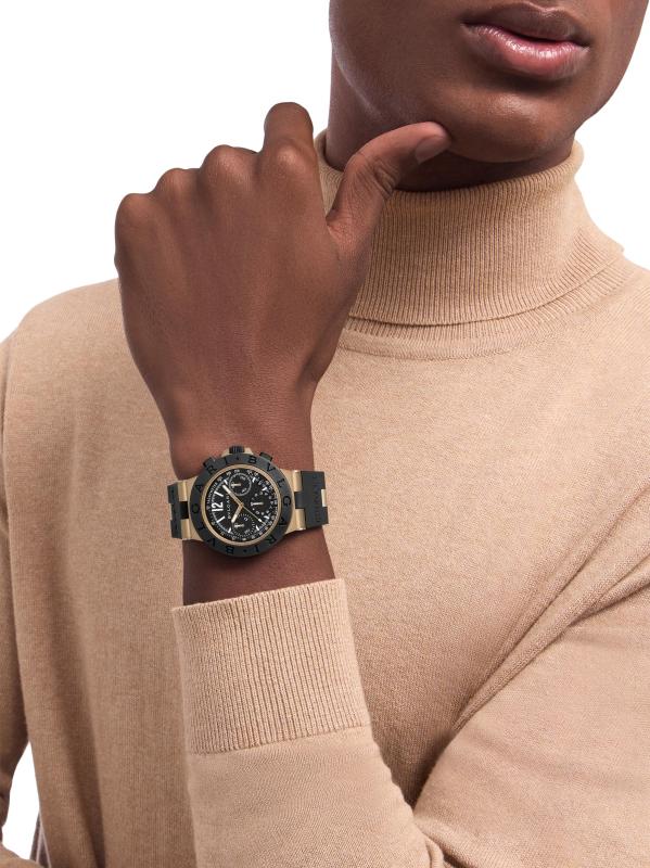 #2: ساعة بولغري بولغري من التيتانيوم والألمنيوم والمطاط/41 ملم - أسود