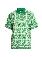 Shop DOLCE&GABBANA - Majolica Cotton Polo Shirt | Saks Fifth