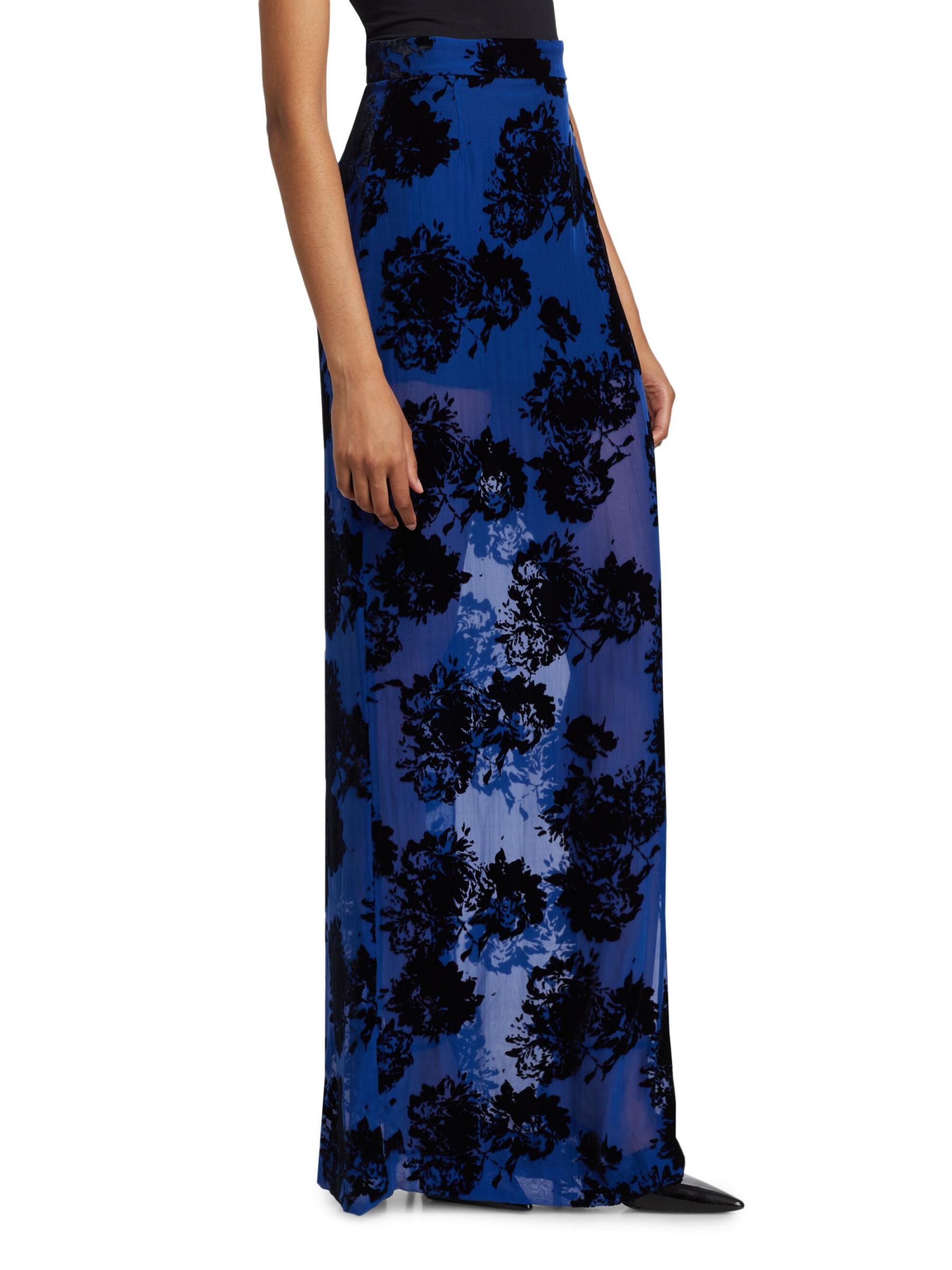 Shop Nina Ricci - Velvet Floral Pencil Maxi Skirt | Saks