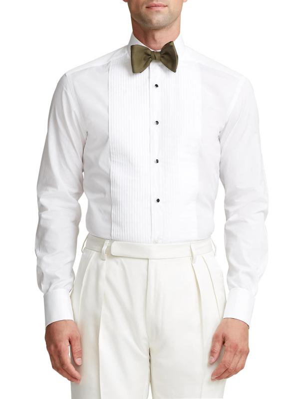 #2: قميص ديكستر القطني المطوي بأكمام طويلة - أبيض