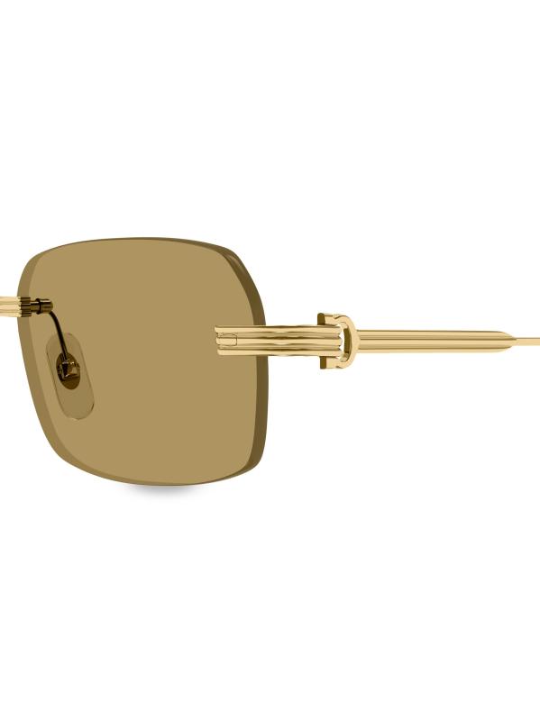 #3: نظارة شمسية كور رينج بتصميم مستطيل 58 ملم - أصفر ذهبي