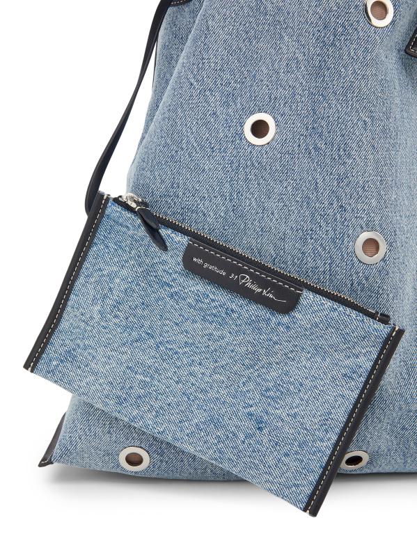 【3.1 Phillip Lim】Washed Denim Market Tote With Studs Amazon.com: 3.1 Phillip Lim Women's Washed Denim Market Tote