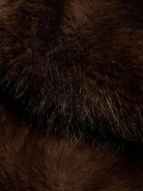 #6: سترة Devon من الفرو الصناعي برباط على الخصر - المنك