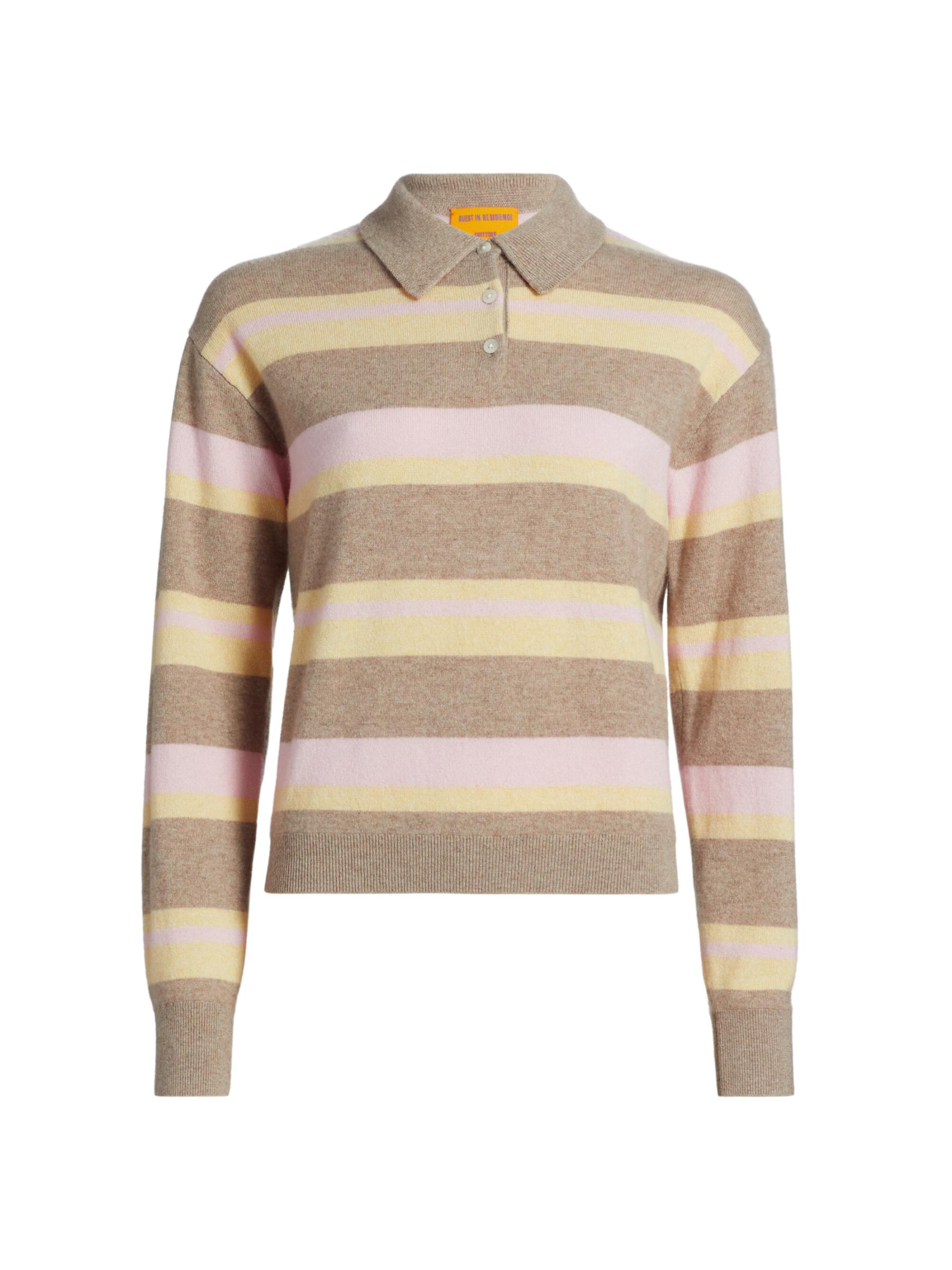 Tシャツ・カットソー Guest In Residence 'Collegiate Stripe' Polo Shirt Guest in Residence Collegiate Stripe Cashmere Polo | Neiman